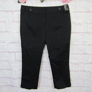 New York & Company 7th Avenue Modern Fit Straight Leg Crop Pants Black sz 14